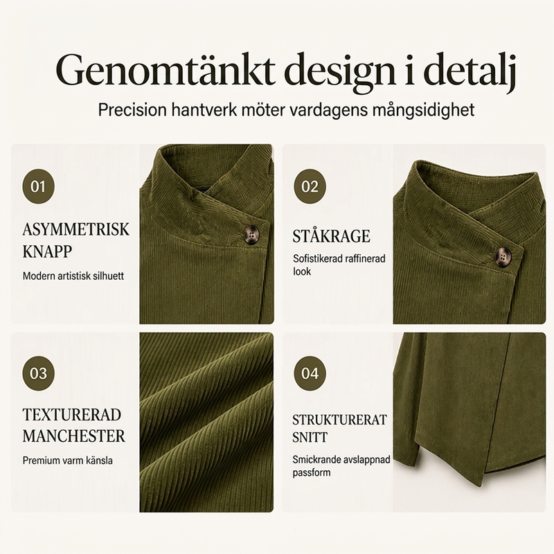Damjacka i Manchester – Elegant Asymmetrisk Kort Jacka med Modern Design & Bekväm Passform