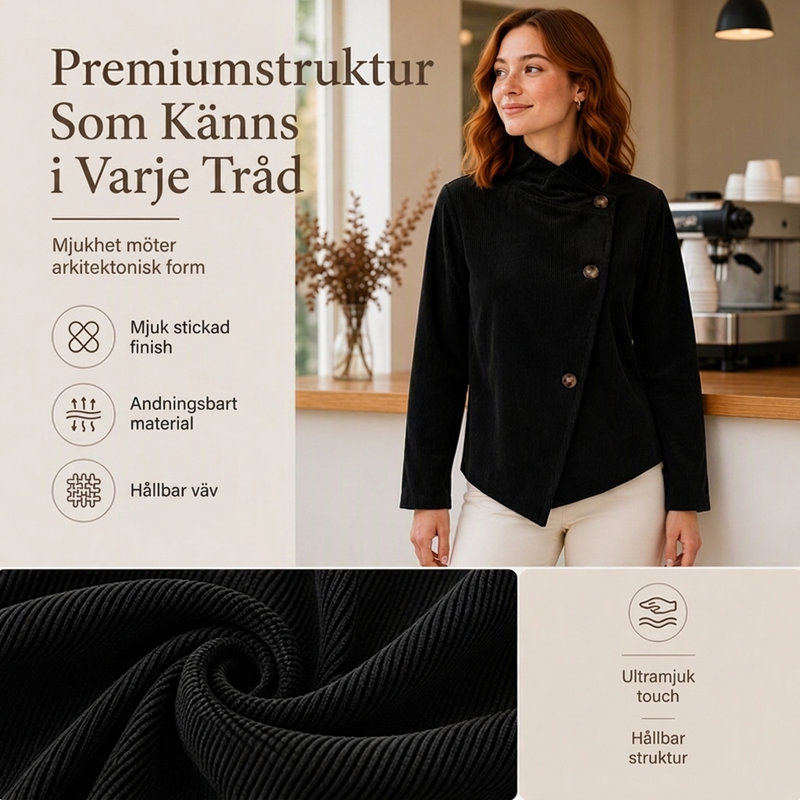 Damjacka i Manchester – Elegant Asymmetrisk Kort Jacka med Modern Design & Bekväm Passform