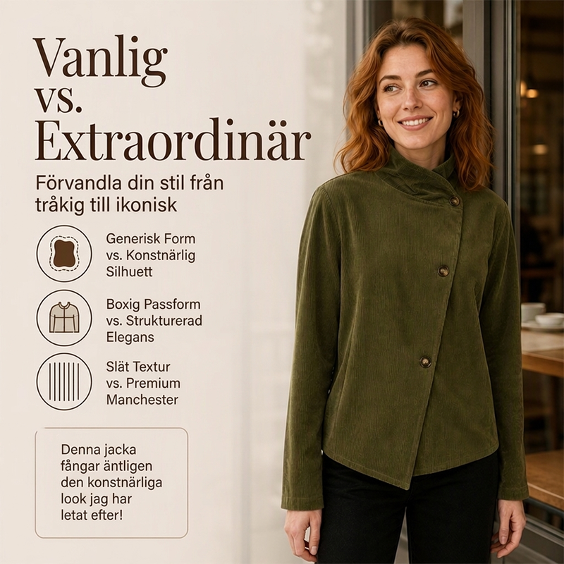 Damjacka i Manchester – Elegant Asymmetrisk Kort Jacka med Modern Design & Bekväm Passform