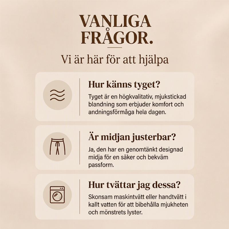 🐆 Leopardmönstrade Vida Mjukisbyxor Dam – Mjuka med Justerbar Midja