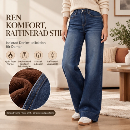 Jeans Dam Hög Midja – Fodrade med Brett Ben och Borstad Insida