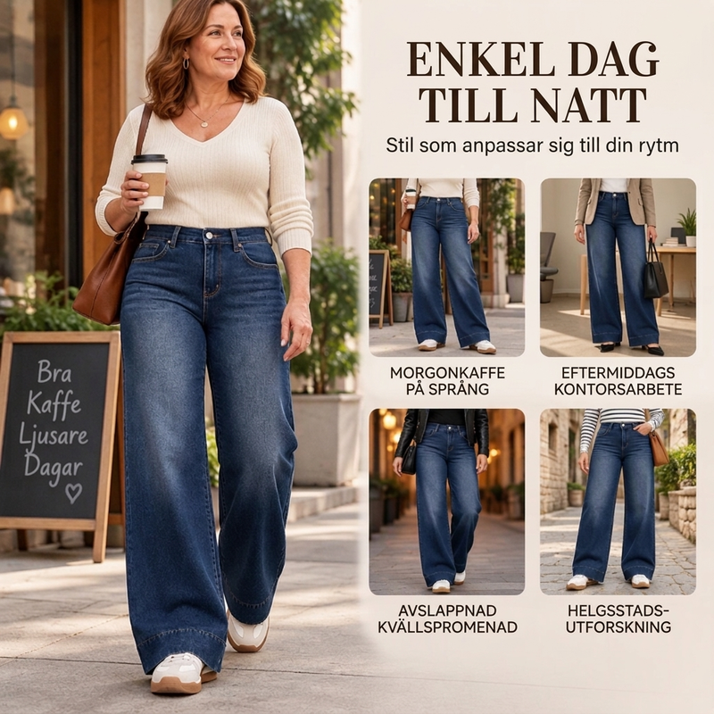 Jeans Dam Hög Midja – Fodrade med Brett Ben och Borstad Insida