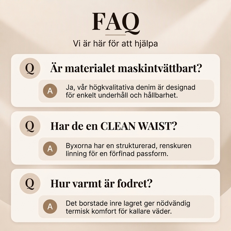 Jeans Dam Hög Midja – Fodrade med Brett Ben och Borstad Insida