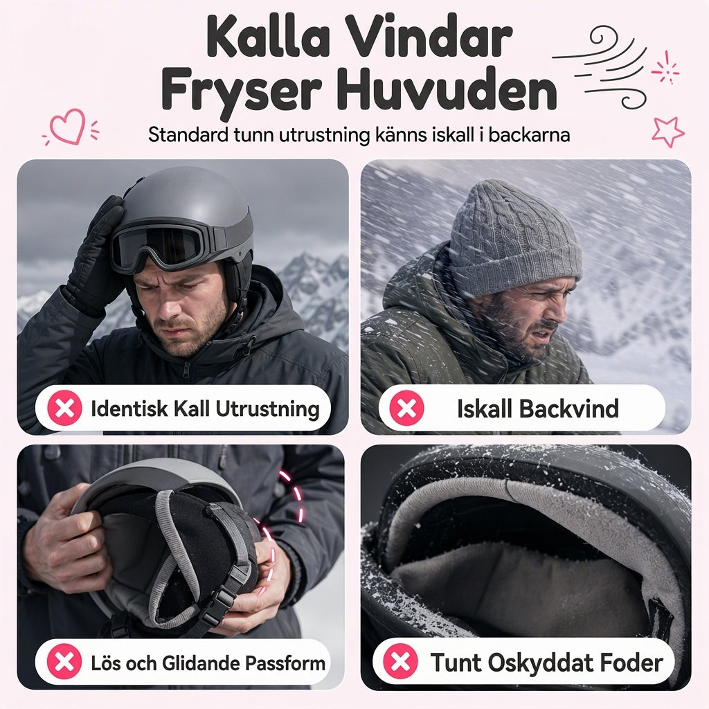 💰Stickat Hjälmöverdrag med Figurer – Elastiskt och Vindtätt för Skidåkning