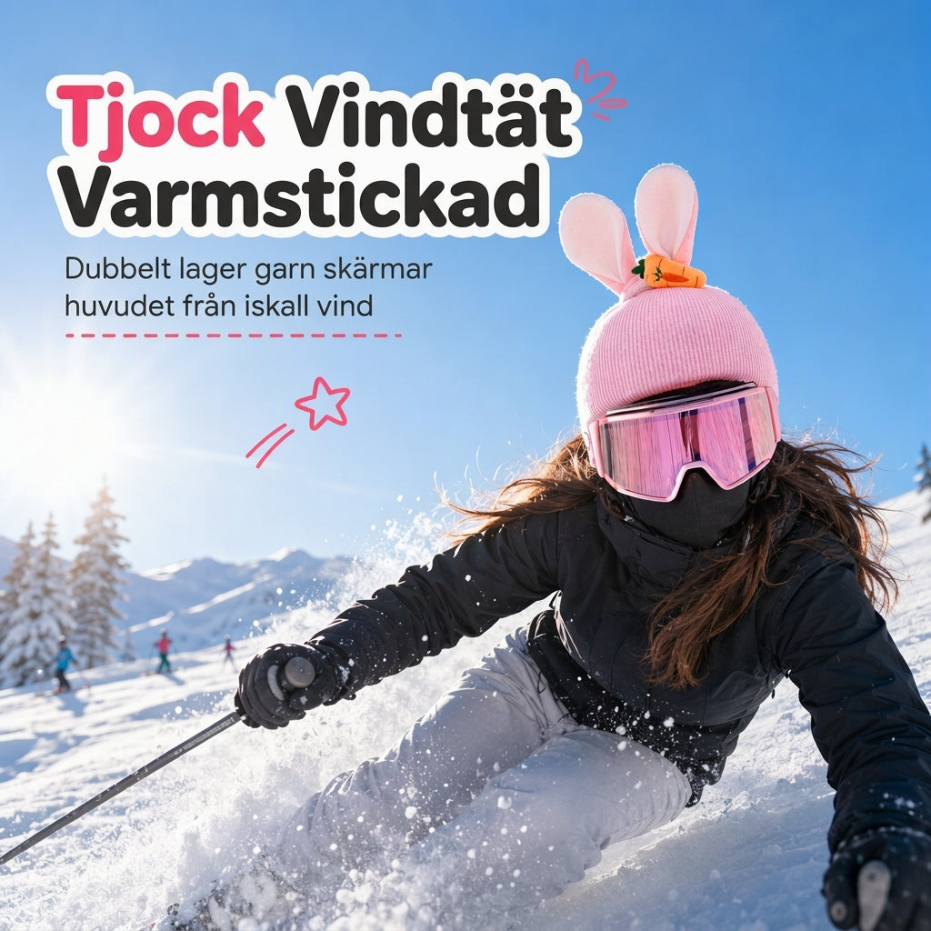 💰Stickat Hjälmöverdrag med Figurer – Elastiskt och Vindtätt för Skidåkning