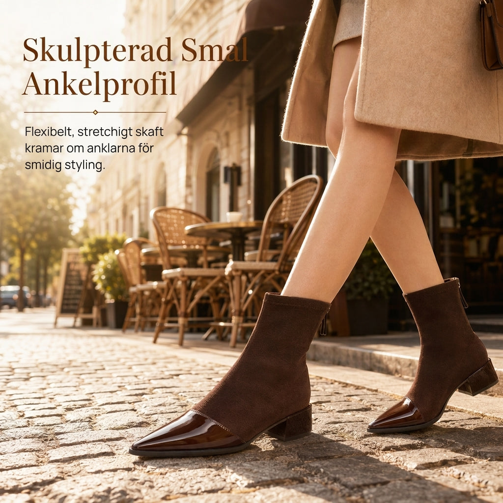 🔥Populär produkt! ✨Stövletter för dam med spetsig tå, stretchigt skaft och låg klack