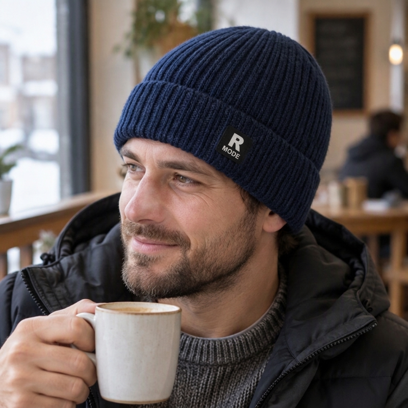 Ribbstickad Mössa Herr – Varm Beanie med Djup Passform 🎁Köp 1 få 1