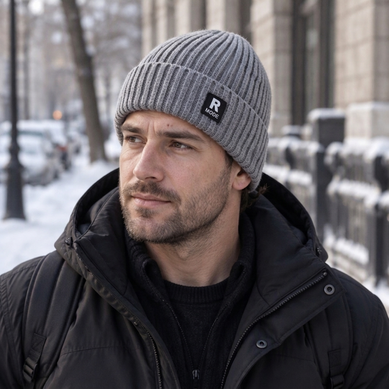 Ribbstickad Mössa Herr – Varm Beanie med Djup Passform 🎁Köp 1 få 1