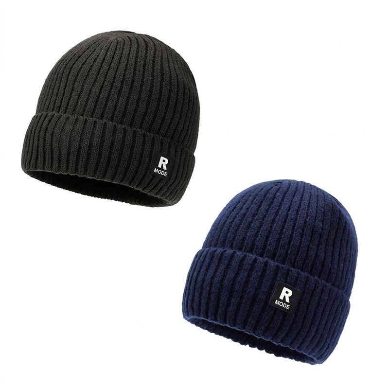 Ribbstickad Mössa Herr – Varm Beanie med Djup Passform 🎁Köp 1 få 1