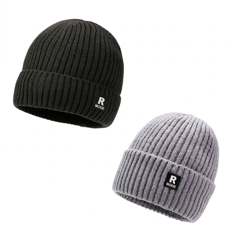 Ribbstickad Mössa Herr – Varm Beanie med Djup Passform 🎁Köp 1 få 1