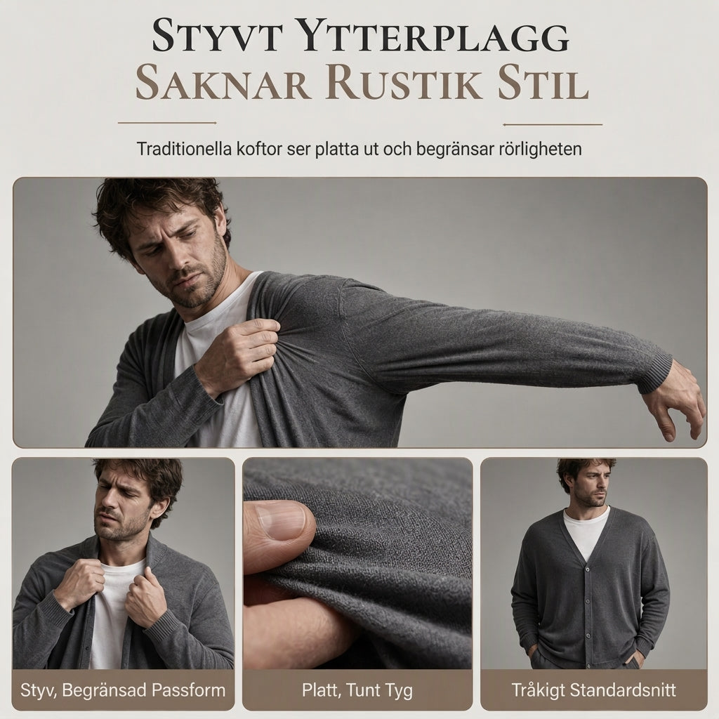 Draperat 3-delat herrset med lång huvmantel och långbyxor