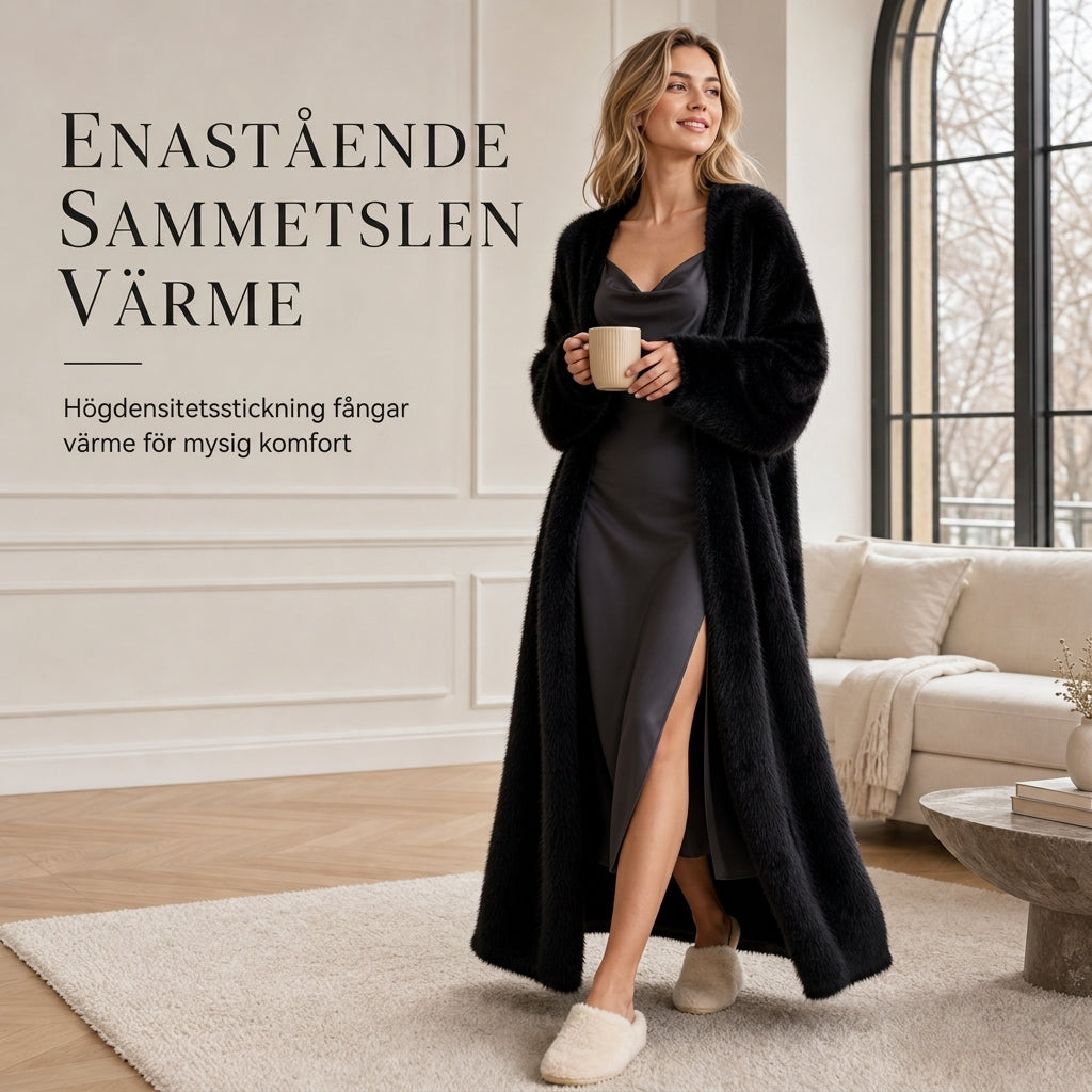 🥰 Nyhet! Lång fluffig kofta dam – öppen modell med ledig passform