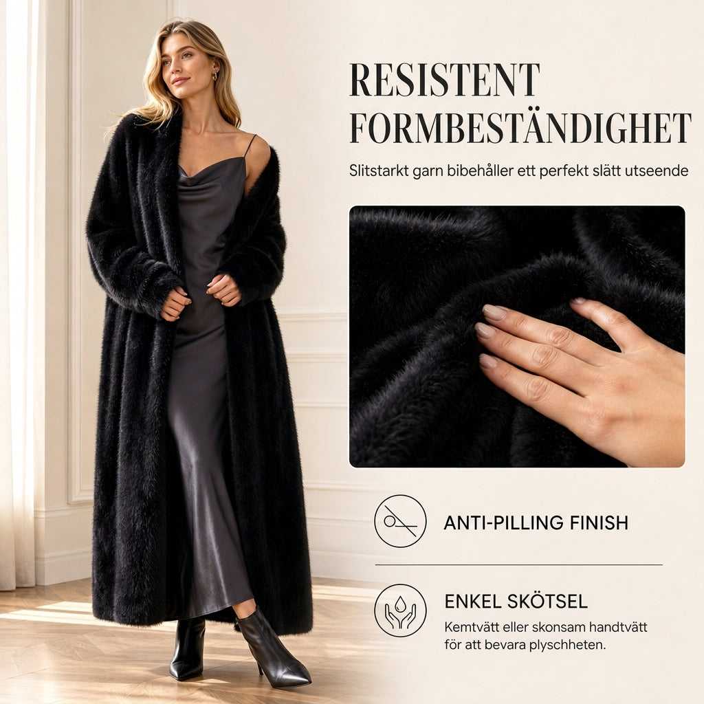 🥰 Nyhet! Lång fluffig kofta dam – öppen modell med ledig passform
