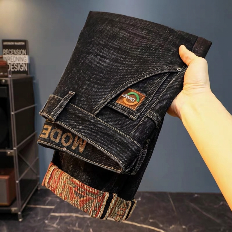 👖Fleecefodrade stretchjeans för herr – varm insida och klassisk jeansstil