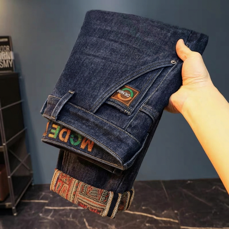 👖Fleecefodrade stretchjeans för herr – varm insida och klassisk jeansstil