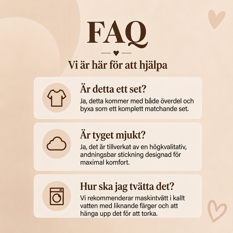 ✨Nyhet! Pyjamas-set för dam med hjärtmönster – långärmad tröja och långa byxor