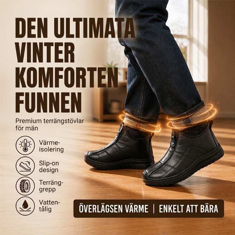 ❄️ Tidsbegränsat erbjudande ✨Varmfodrade vinterskor för herr med halkskyddande sula