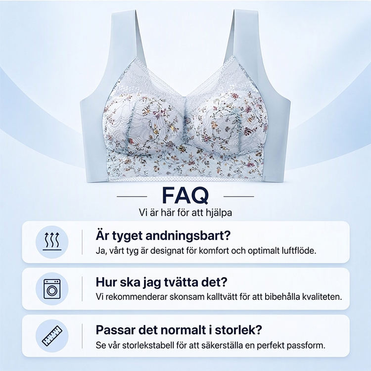 🌟💟Blommig spets-bh med breda axelband och V-ringning