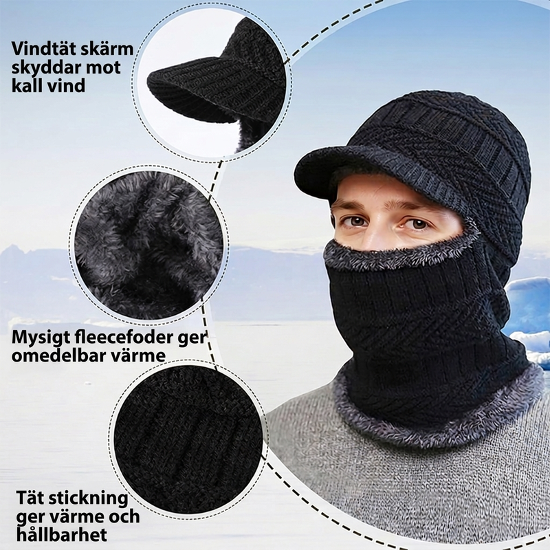 ✨ Fodrad balaklava med skärm – mössa, ansiktsskydd och halsvärmare i ett