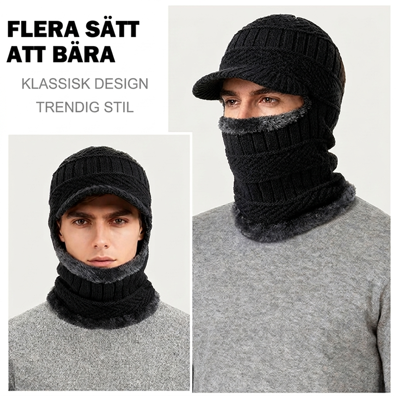 ✨ Fodrad balaklava med skärm – mössa, ansiktsskydd och halsvärmare i ett