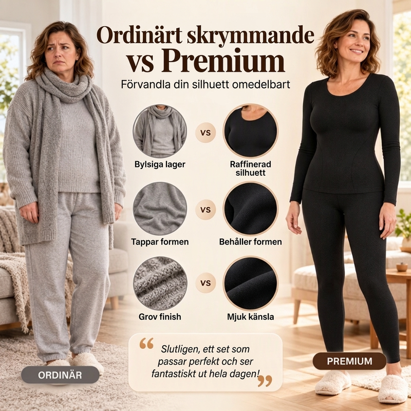 Underställ dam i två delar – långärmad topp och leggings
