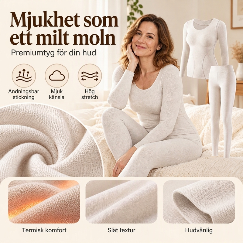 Underställ dam i två delar – långärmad topp och leggings
