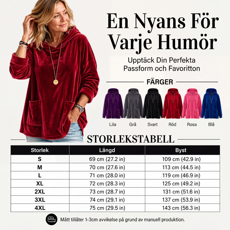 👚 Huvtröja i sammet för kvinnor – mjuk, varm och bekväm, perfekt för vardag och höst! ✨