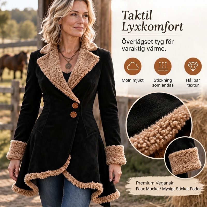 🧥Figursydd damjacka i konstmocka med teddykrage