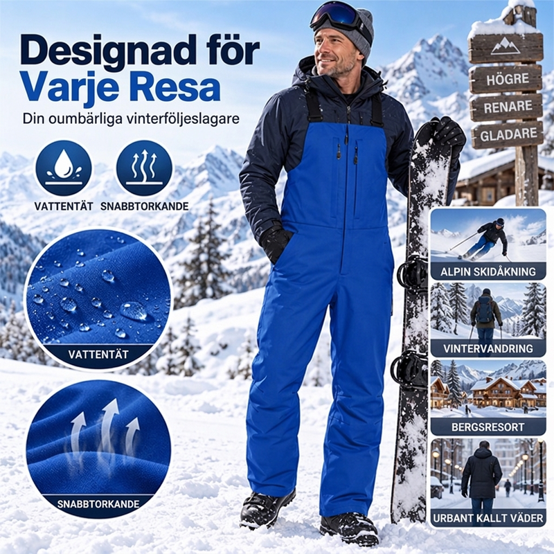 🖤Black Friday – Förhandstillgång: 50 % Rabatt❄️ Vattentäta skibyxor i bib-stil, unisex – varma, bekväma och skyddande, perfekta för skidåkning och vinter, nu till halva priset! ✨