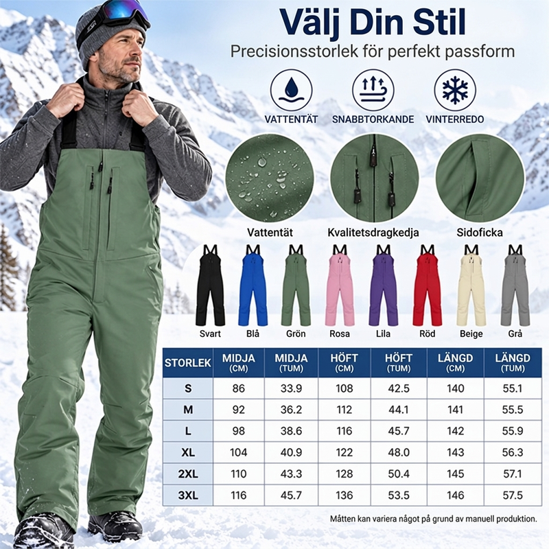 🖤Black Friday – Förhandstillgång: 50 % Rabatt❄️ Vattentäta skibyxor i bib-stil, unisex – varma, bekväma och skyddande, perfekta för skidåkning och vinter, nu till halva priset! ✨