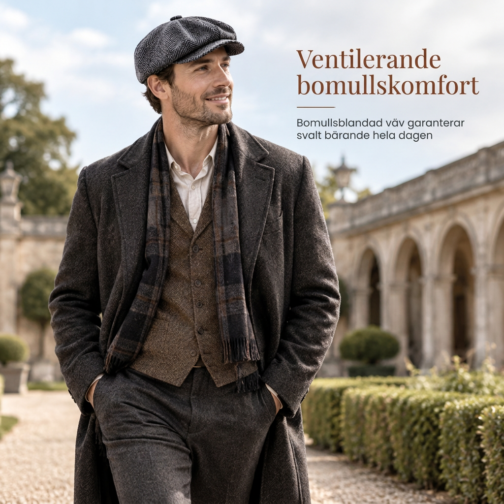 🖤Black Friday – Förhandstillgång: 50 % Rabatt🧢Åttadelad gubbkeps i vintagestil – justerbar passform
