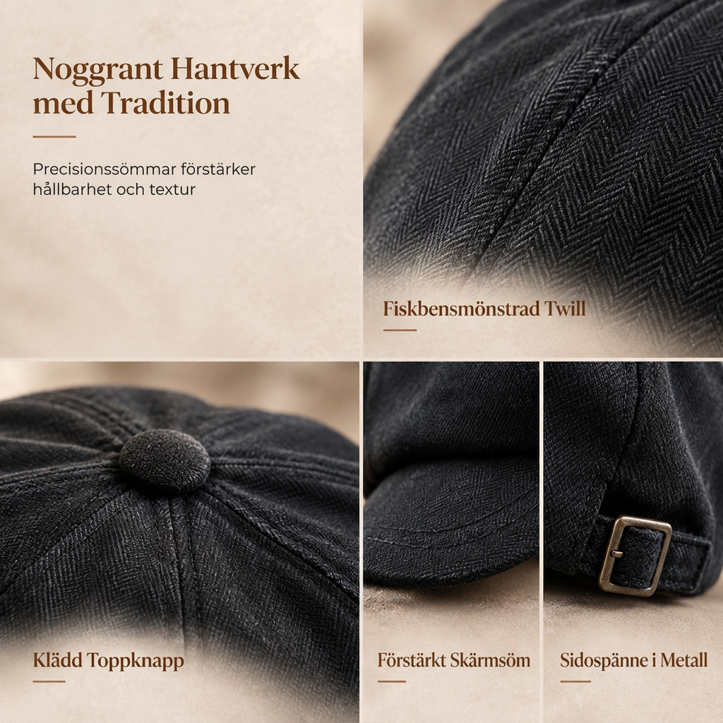 🖤Black Friday – Förhandstillgång: 50 % Rabatt🧢Åttadelad gubbkeps i vintagestil – justerbar passform