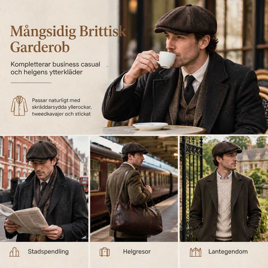 🖤Black Friday – Förhandstillgång: 50 % Rabatt🧢Åttadelad gubbkeps i vintagestil – justerbar passform