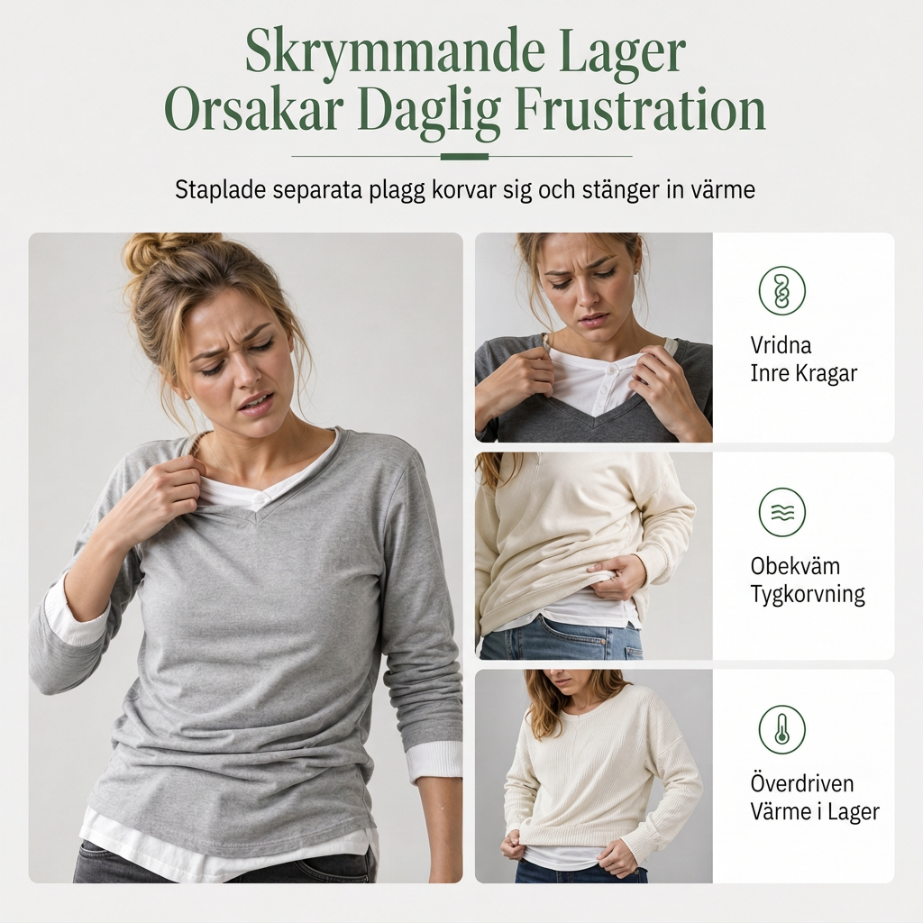 👚 Faux tvådelad lagerstickad stickad topp – avslappnad pullovertopp, mjuk och bekväm, perfekt för vardag och höst! ✨