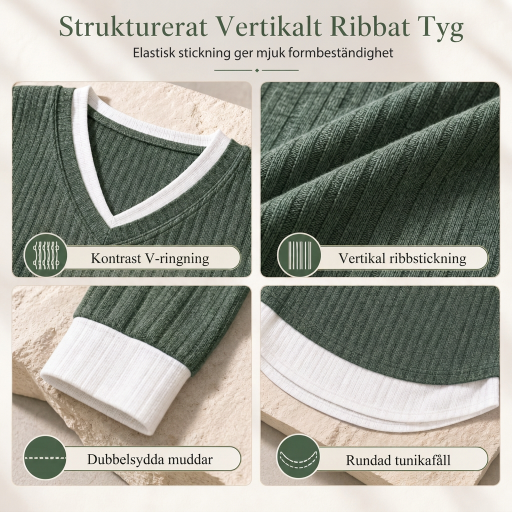 👚 Faux tvådelad lagerstickad stickad topp – avslappnad pullovertopp, mjuk och bekväm, perfekt för vardag och höst! ✨