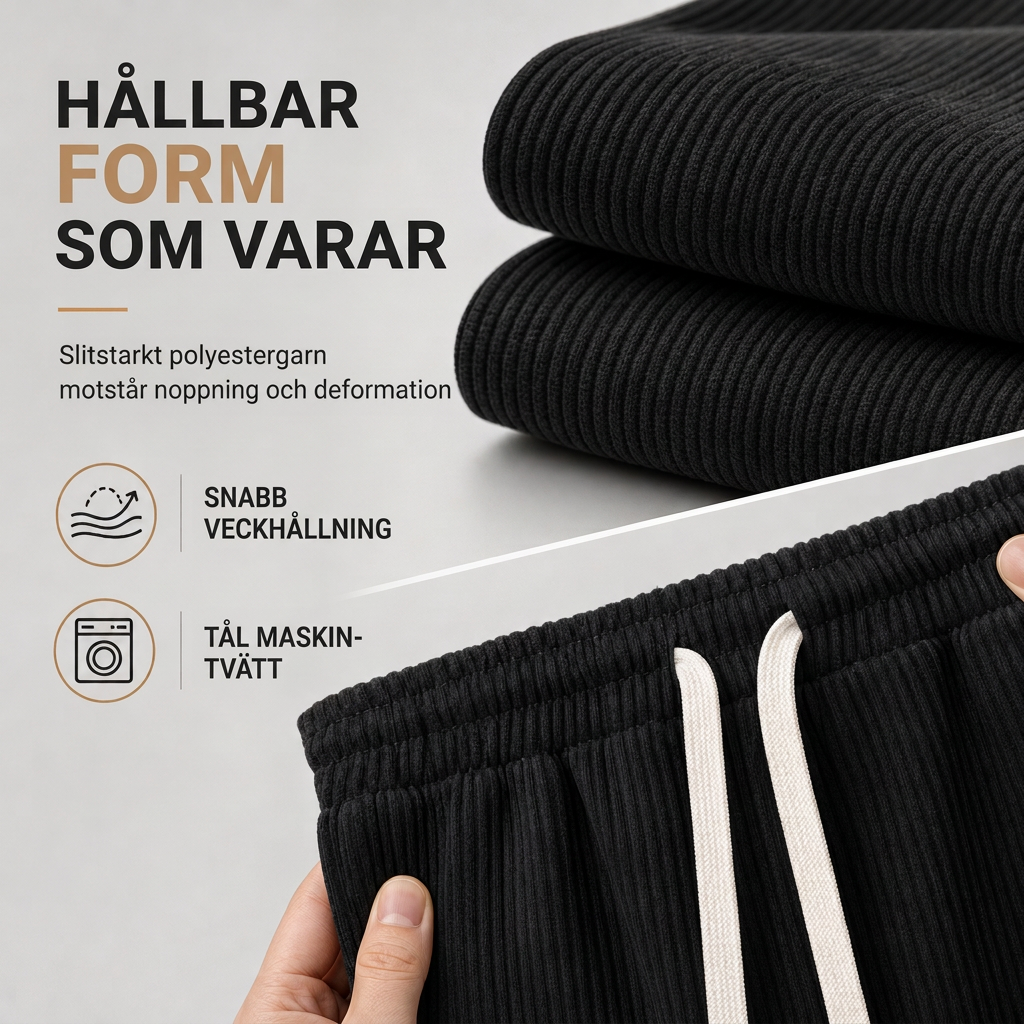 Tidsbegränsat erbjudande✨|Manchesterbyxor herr med resår och dragsko – ledig passform med raka ben