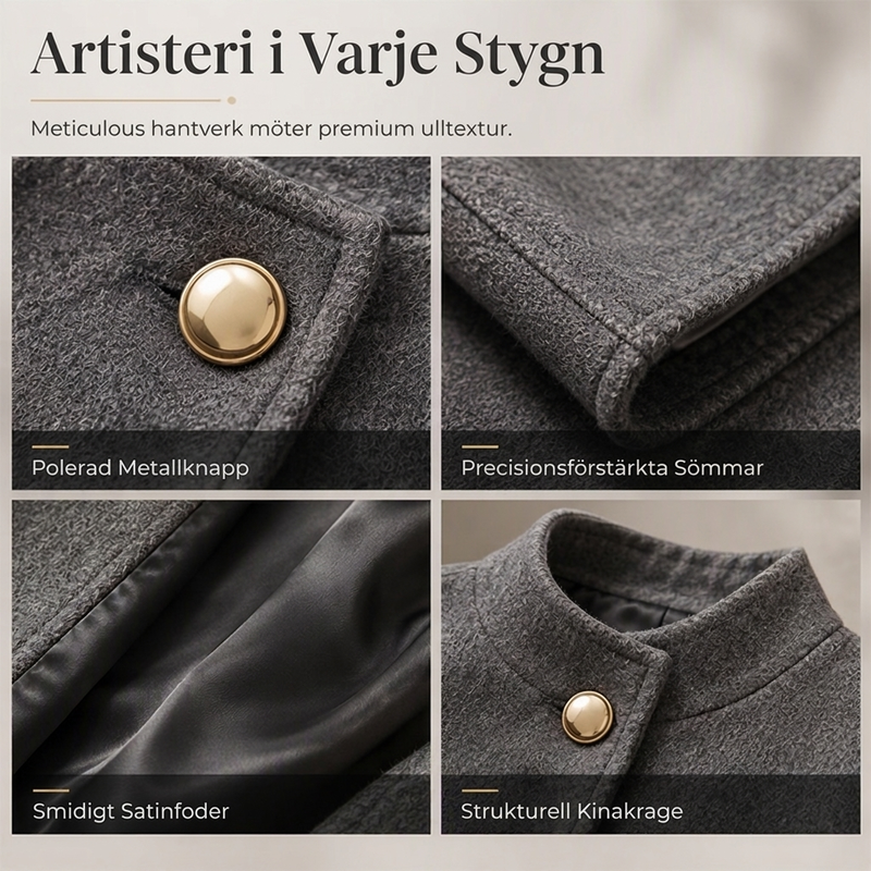 Nyhetserbjudande✨|Elegant capekappa dam med ståkrage och skärp