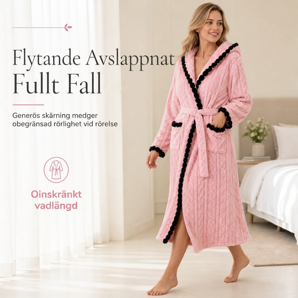 Tjock badrock i långärmad stickad plysch