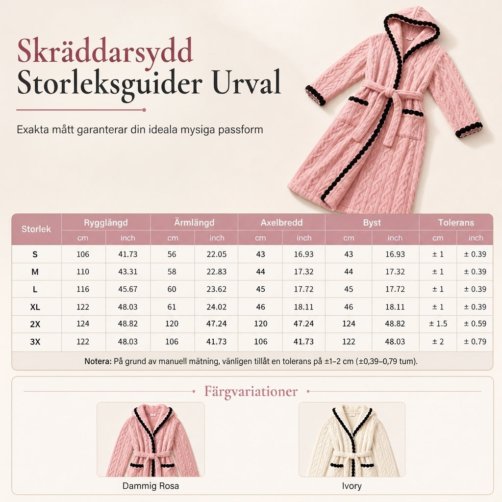 Tjock badrock i långärmad stickad plysch