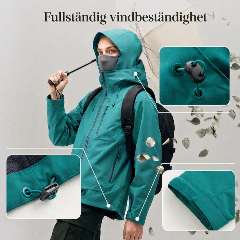 🥳ÅR 2026 HET REA🥳💞 ÖVER 50 000 SÅLDA!🚶‍♀️ 🌧️Friluftsjacka med justerbar huva och dragkedjefickor
