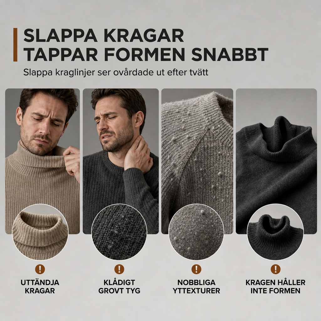 😍 Ribbstickad polotröja för herr med kroppsnära passform