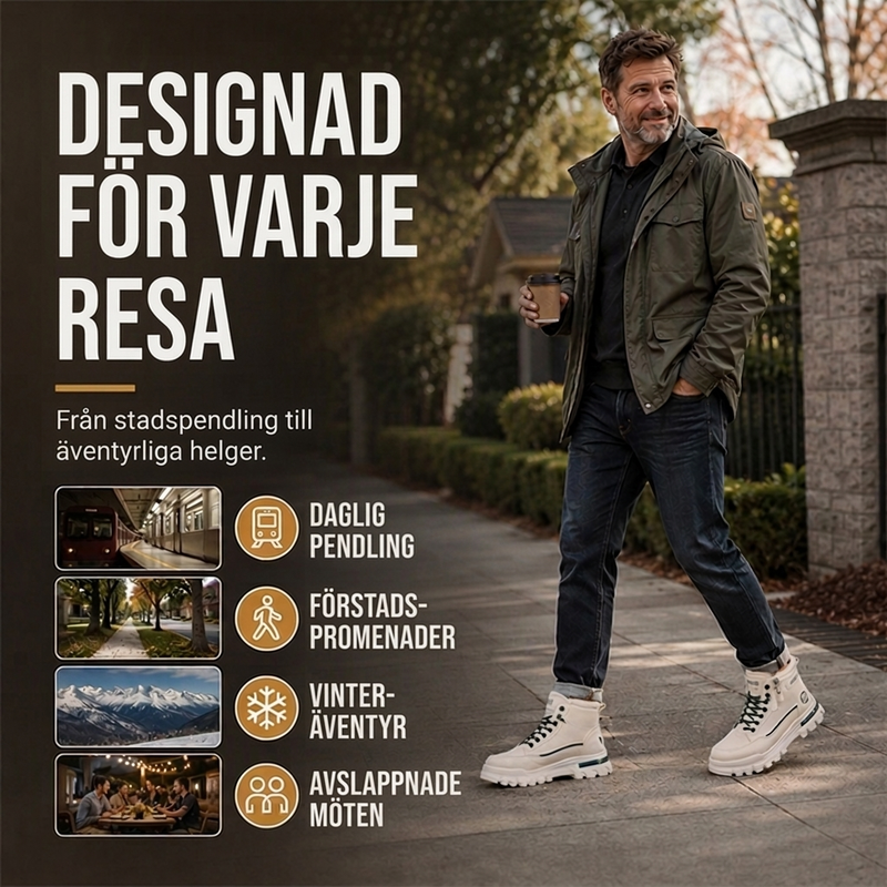 ✨Varmfodrade herrkängor med sidodragkedja och snörning