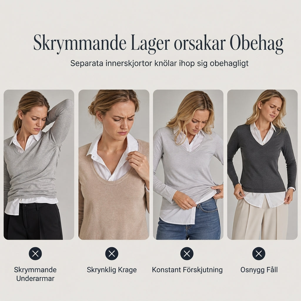 Stickad damtröja med randig skjortkrage och manschetter