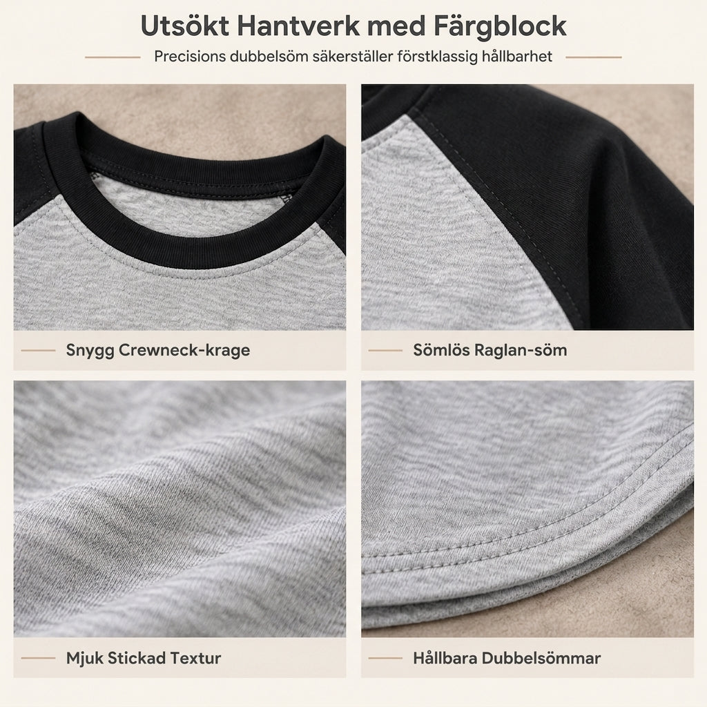 Nyhetserbjudande✨Långärmad damtopp med raglanärmar och ledig passform