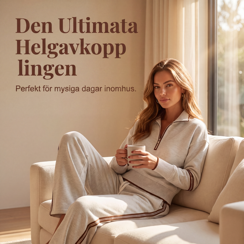 ✨ Bekvämlighet utan ansträngning |Tvådelat damset med halv dragkedja och vida byxor